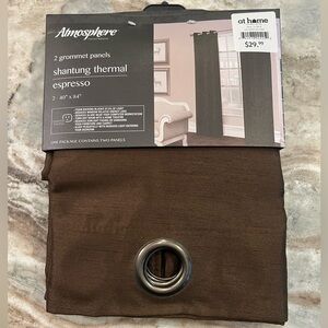 Atmosphere Shantung Thermal Espresso Grommet Curtains